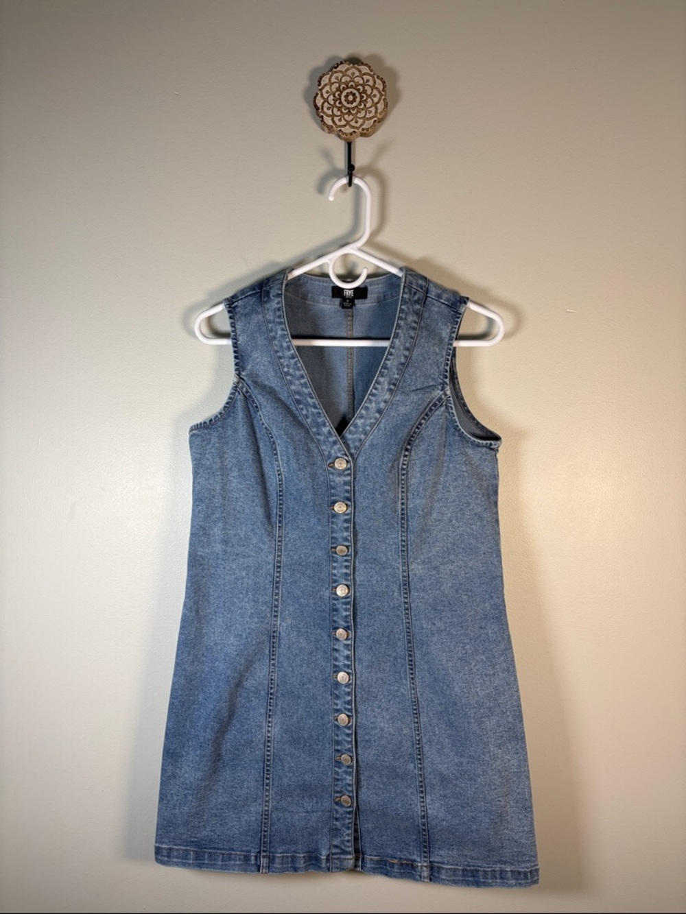 Frye Light Blue Denim Button-Front Dress